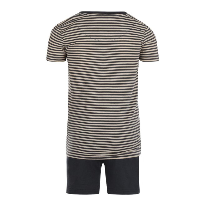 Charlie Choe Men Pyjama Short Set Dark Blue Striped