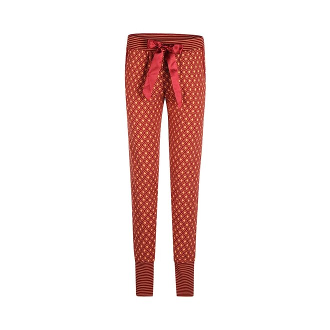 Charlie Choe Ladies Pyjama Trousers Stone Red Checkered