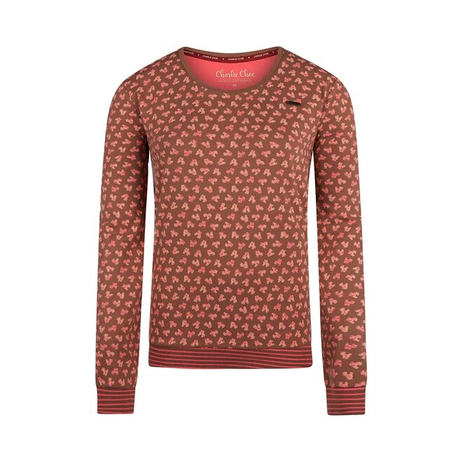 Charlie Choe Ladies Pyjama Shirt Pullover Brown Rollerblade