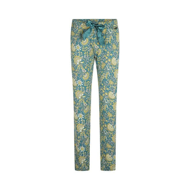 Charlie Choe Damen Pyjamahose Aqua Blue Flower