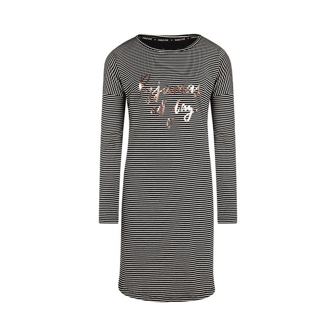 Charlie Choe Ladies Nightshirt Bigshirt Black Striped Charlie Choe Sleepwear