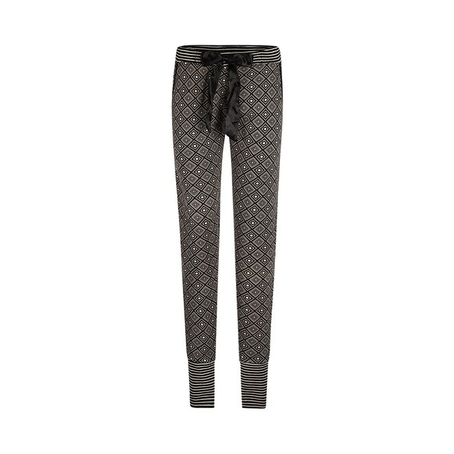 Charlie Choe Damen Pyjamahose Schwarz Kariert