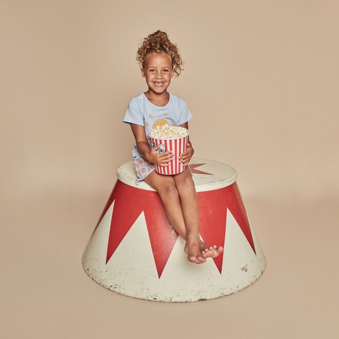 Charlie Choe Girls Pyjamas Shortama Light Blue Popcorn