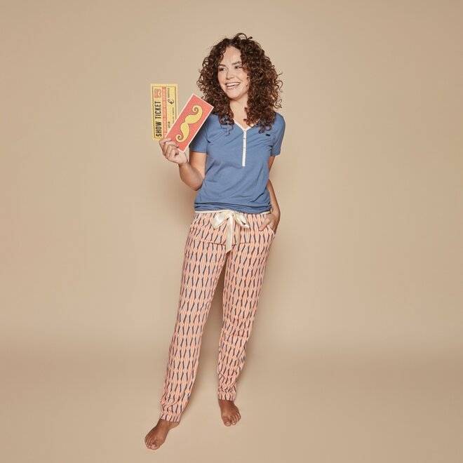 Charlie Choe Damen Pyjamahose Cream Circus