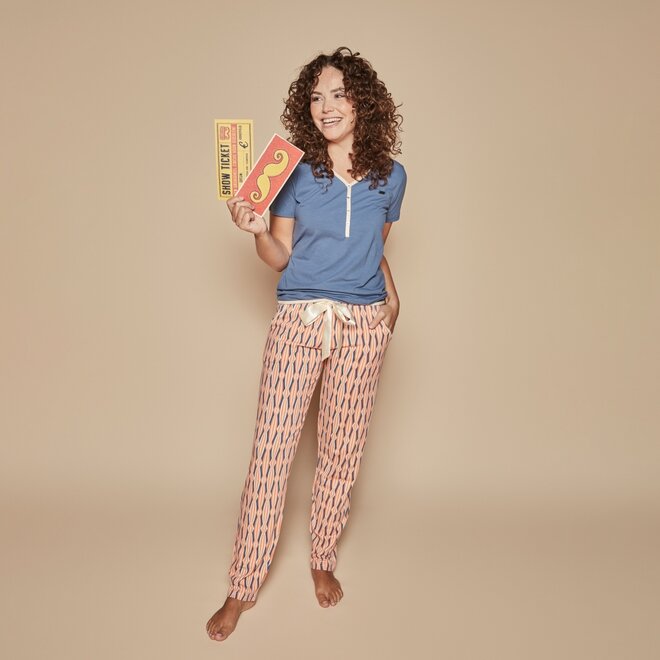 Charlie Choe Ladies Pyjama Trousers Cream Circus