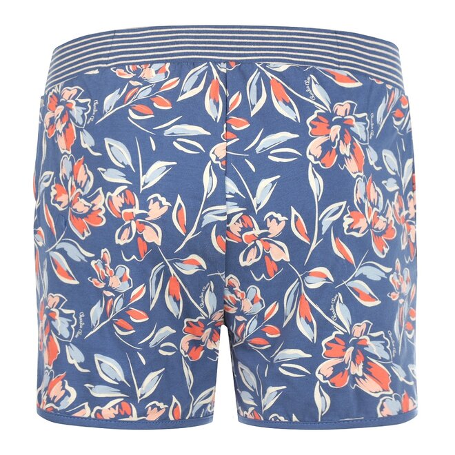 Charlie Choe Damen Pyjama Short Blau Blumen