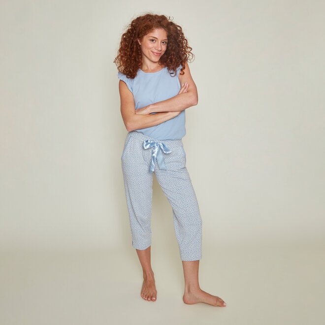Charlie Choe Dames Pyjamabroek Lichtblauw Sprinkles Driekwart