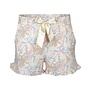 Charlie Choe Ladies Shorts Ruffle Off White Flowers