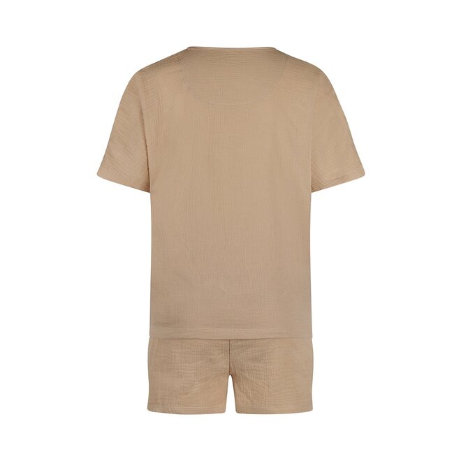 Charlie Choe Ladies Pyjama Short Set Mousseline Sand Colour