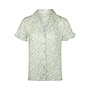 Charlie Choe Dames Shirt Lichtgroen Blad Ruffle