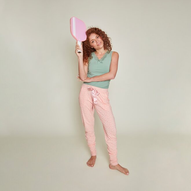 Charlie Choe Damen Pyjamahose Rosa Cocktail