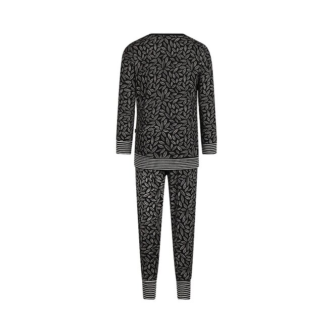 Charlie Choe Meisjes Lounge Set Zwart Blaadjes