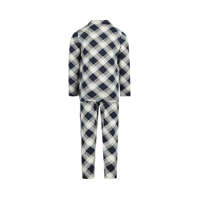 Charlie Choe Jongens Pyjama Set Navy Off White Geruit