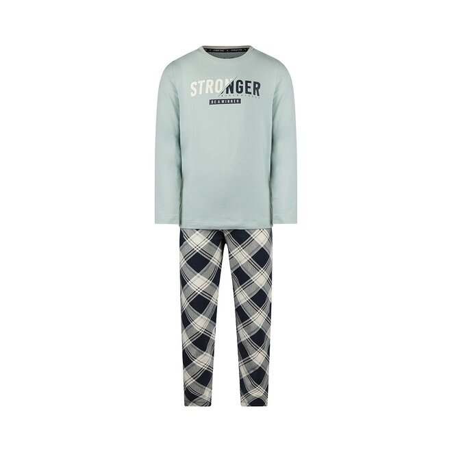 Charlie Choe Boys Pyjama Set Light Blue Navy Checkered