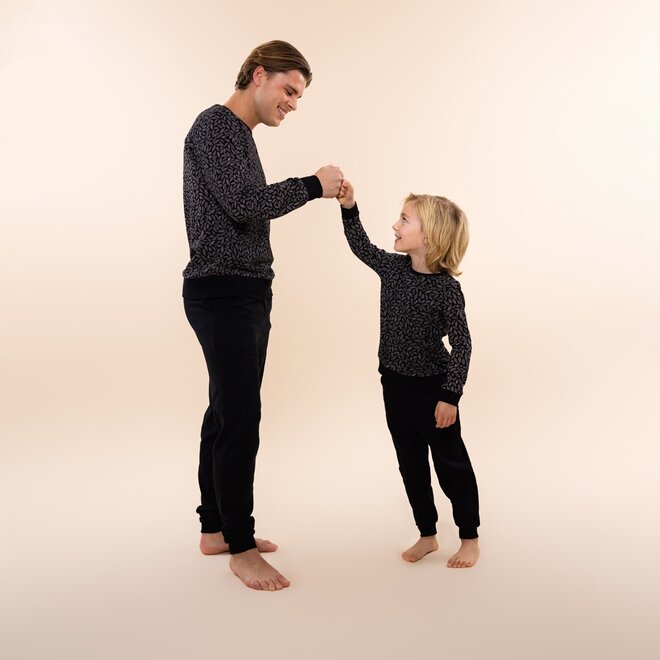 Charlie Choe Jungen Lounge Set Schwarz Blätter