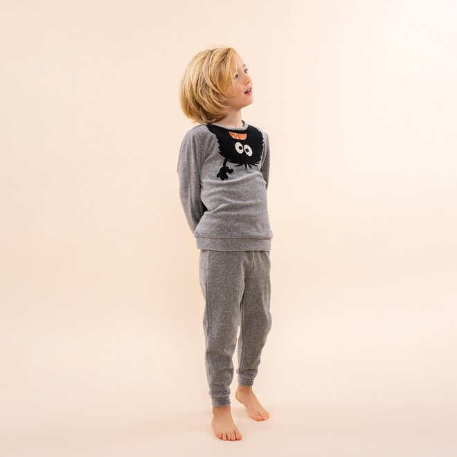 Charlie Choe Boys Velour Set Grey Monster