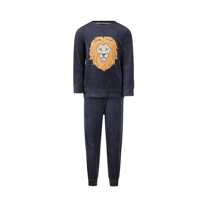 Charlie Choe Jongens Velours Set Navy Leeuw