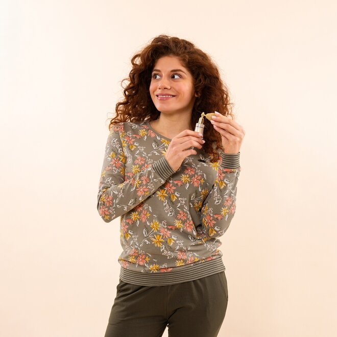 Charlie Choe Dames Pullover Groen Bloem