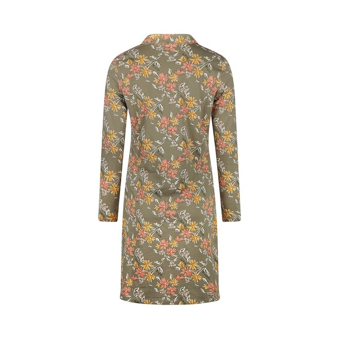 Charlie Choe Women's Nightdress with Collar Green Flower