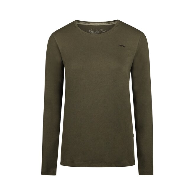 Charlie Choe Damen Langarmshirt Dunkelgrün