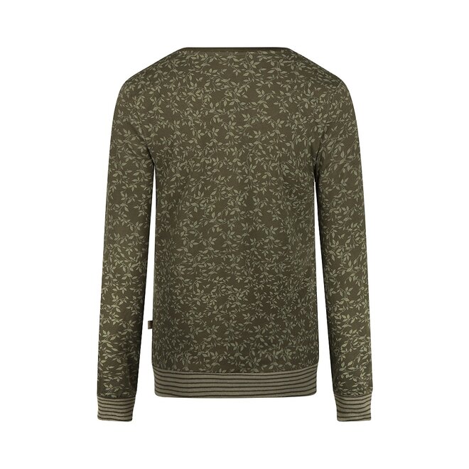 Charlie Choe Damen Pullover Dunkelgrün Blätter