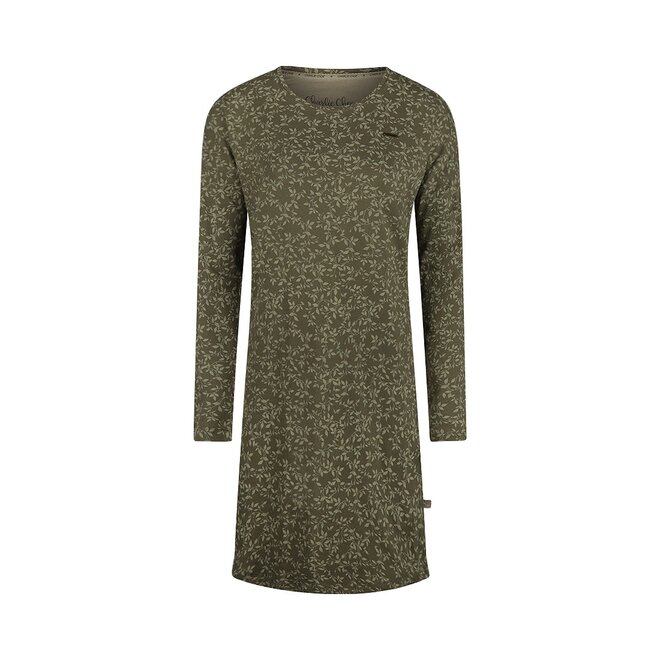 Charlie Choe Damen Nachthemd Bigshirt Dunkelgrün Blätter