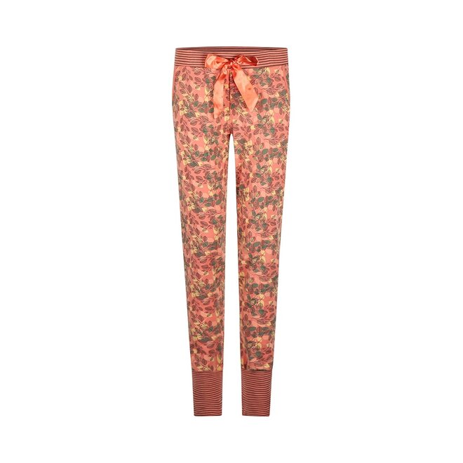 Charlie Choe Damen Pyjamahose Korallenrosa Blume