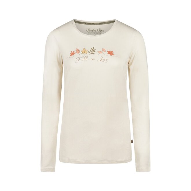 Charlie Choe Damen Langarmshirt Off White Herbst