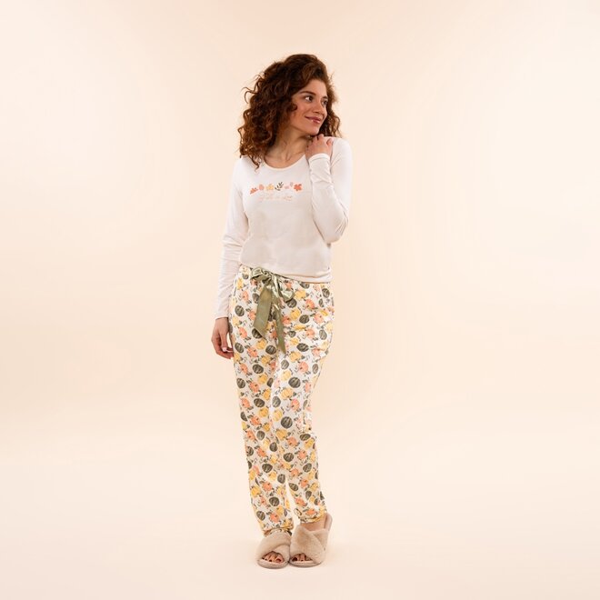 Charlie Choe Women's Pyjama Trousers Off White Autumn