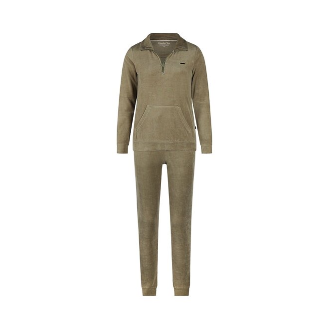 Charlie Choe Damen Velours Set Grün