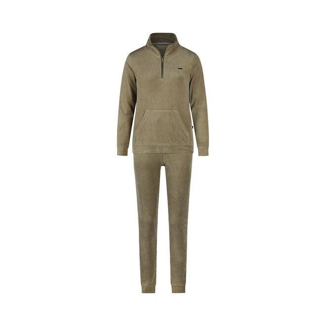 Charlie Choe Dames Velours Set Groen
