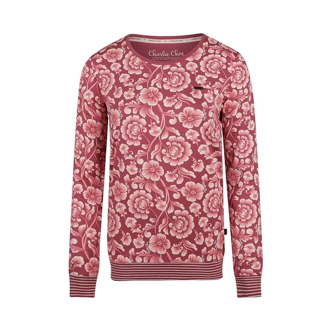 Charlie Choe Damen Pullover Lila Blume
