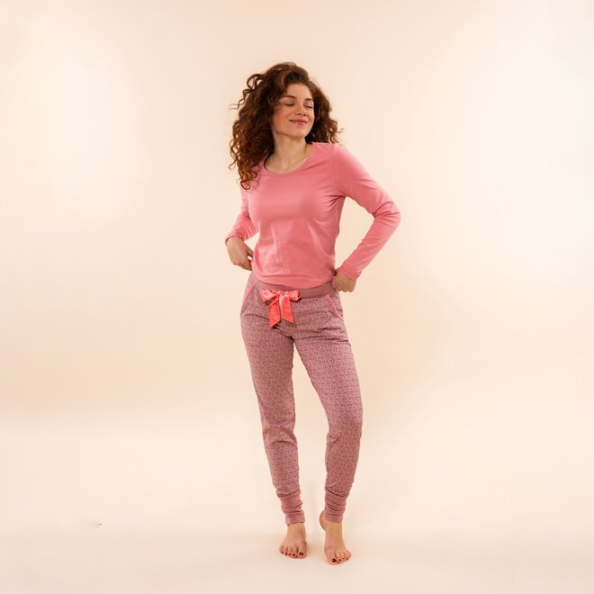 Charlie Choe Damen Pyjamahose Rosa