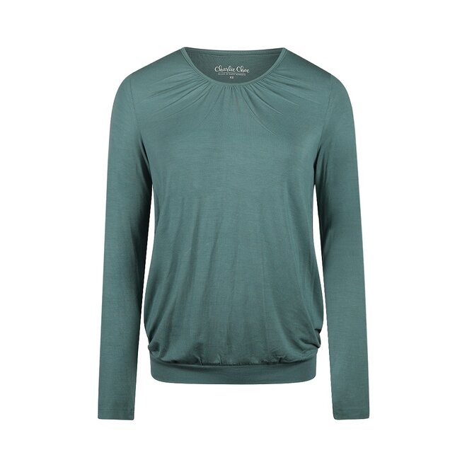 Charlie Choe Dames T-shirt Groen Blauw