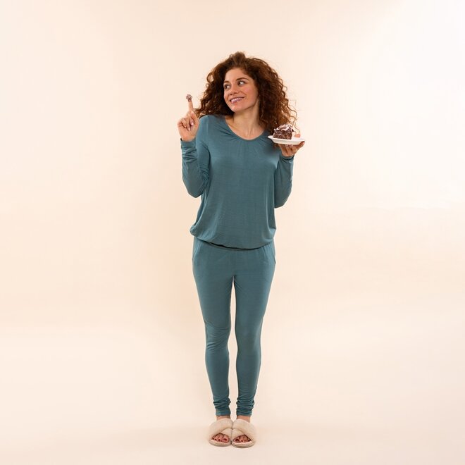 Charlie Choe Dames T-shirt Groen Blauw