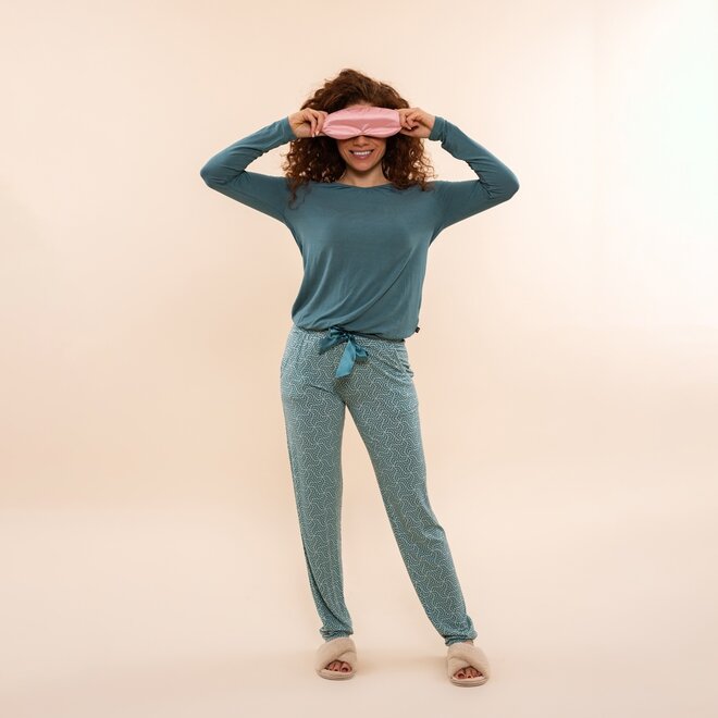 Charlie Choe Damen Pyjamahose Hellblau