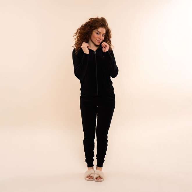 Charlie Choe Women's Velour Set Black