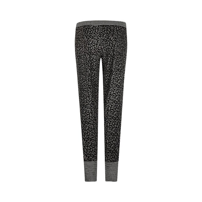 Charlie Choe Dames Pyjamabroek Zwart Blaadjes