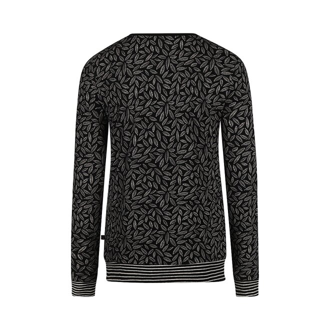 Charlie Choe Dames Pullover Zwart Blaadjes