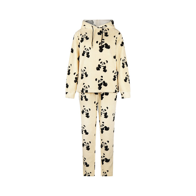 Charlie Choe Damen Comfy Set Off White Schwarz Panda