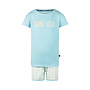 Charlie Choe Meisjes Pyjama Shortama Lichtblauw Geruit