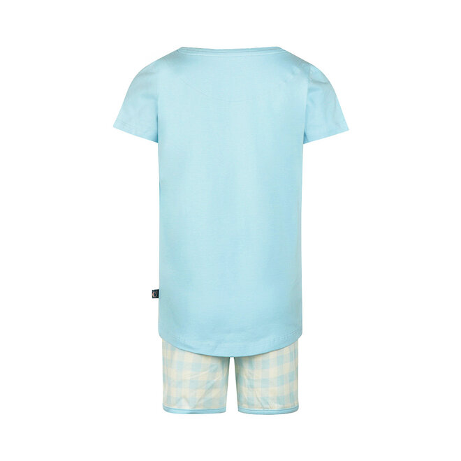 Charlie Choe Girls' Pyjama Shortama Light Blue Checked