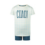 Charlie Choe Boys Pyjama Shortama Light Blue Checked
