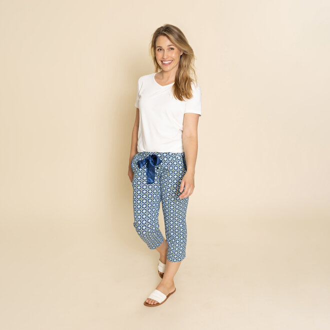 Charlie Choe Damen 3/4 Pyjamahose Navy