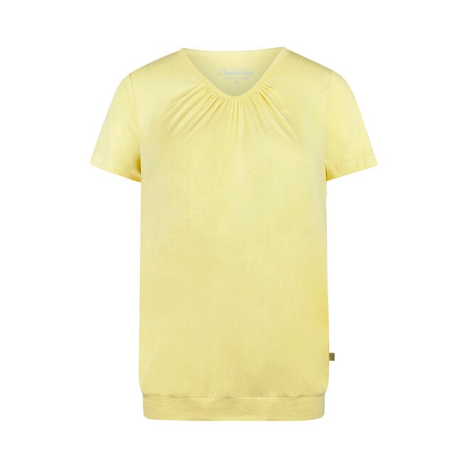 Charlie Choe Dames Boxy Pyjama T-shirt Lichtgeel