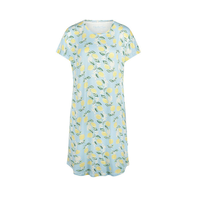 Charlie Choe Women's Pyjama Oversized Shirt Light Blue Lemon