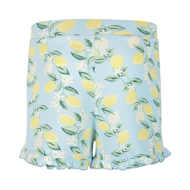 Charlie Choe Dames Ruffle Pyjama Short Lichtblauw Citroen