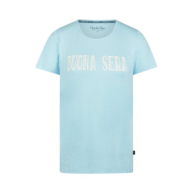 Charlie Choe Dames Pyjama T-shirt Lichtblauw