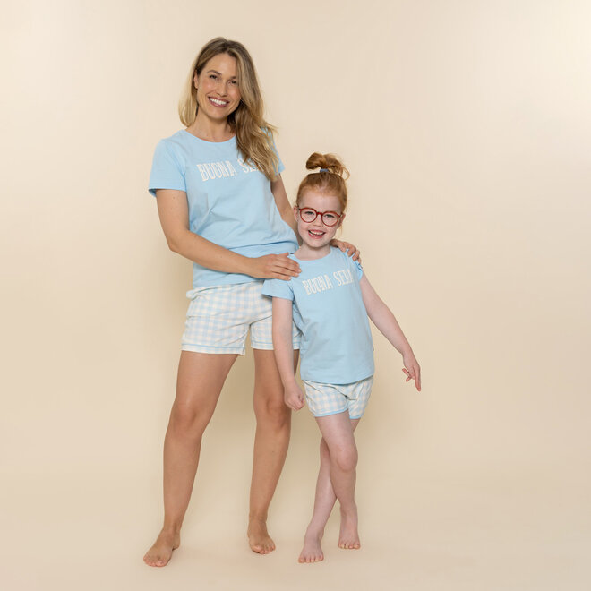 Charlie Choe Damen Pyjama-T-Shirt Hellblau