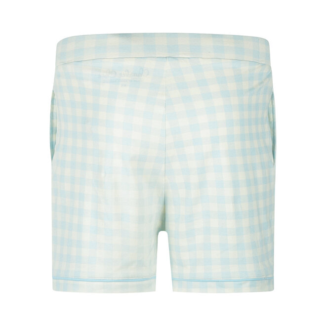 Charlie Choe Damen Pyjama-Shorts Hellblau Kariert